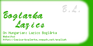 boglarka lazics business card